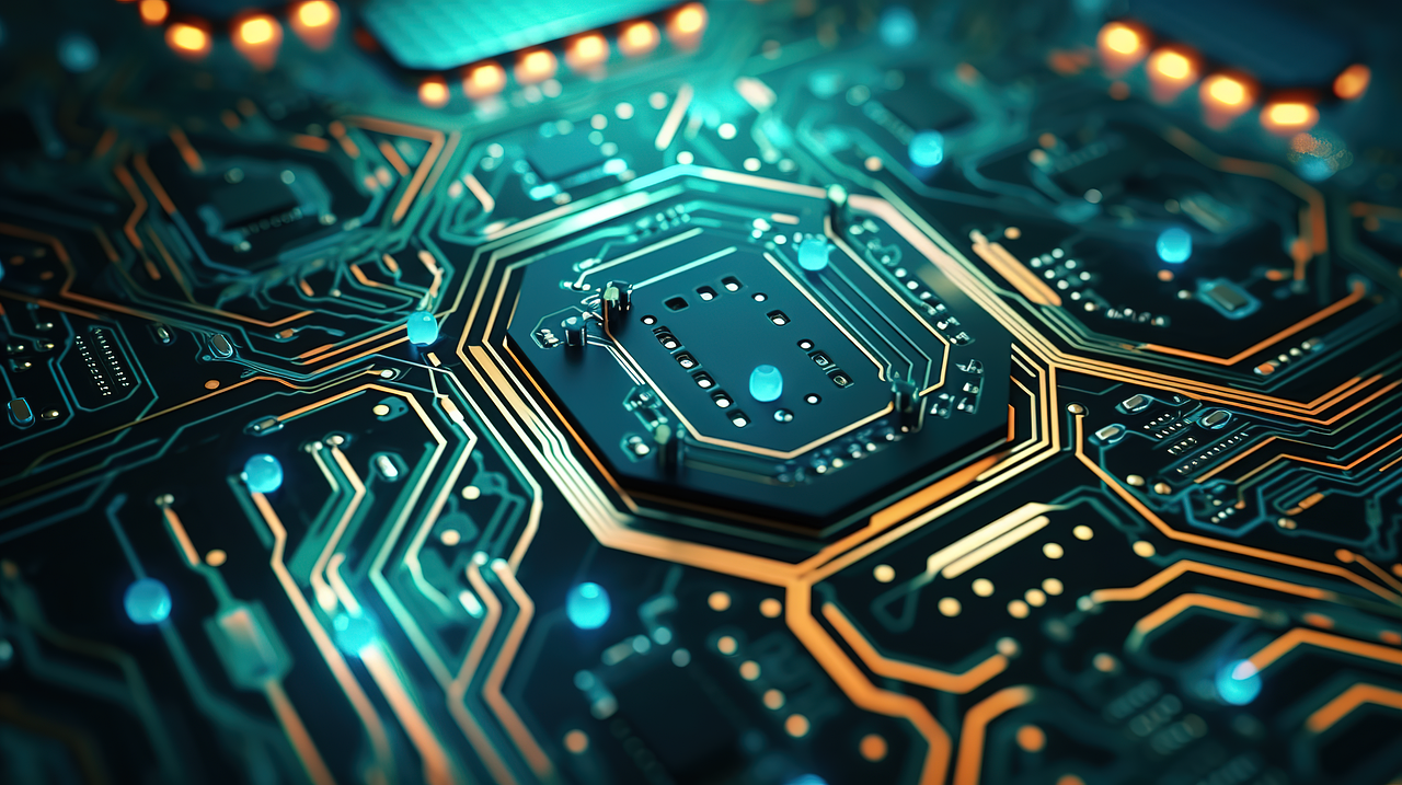 Illustration of a circuit board of the future